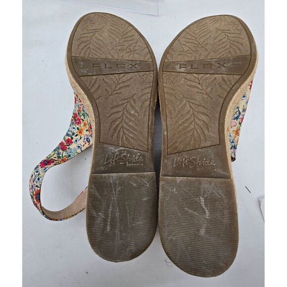 LifeStride Womens Floral Print Wedge Espadrille Sandals With Adjustable Straps & - Picture 4 of 8